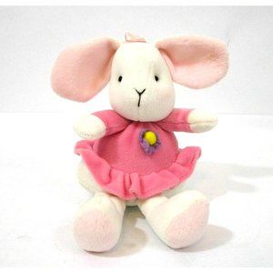 Girl Mouse White with Pink Ruffle Dress Hair Bow Oriental Trading 8" Plush NWOT